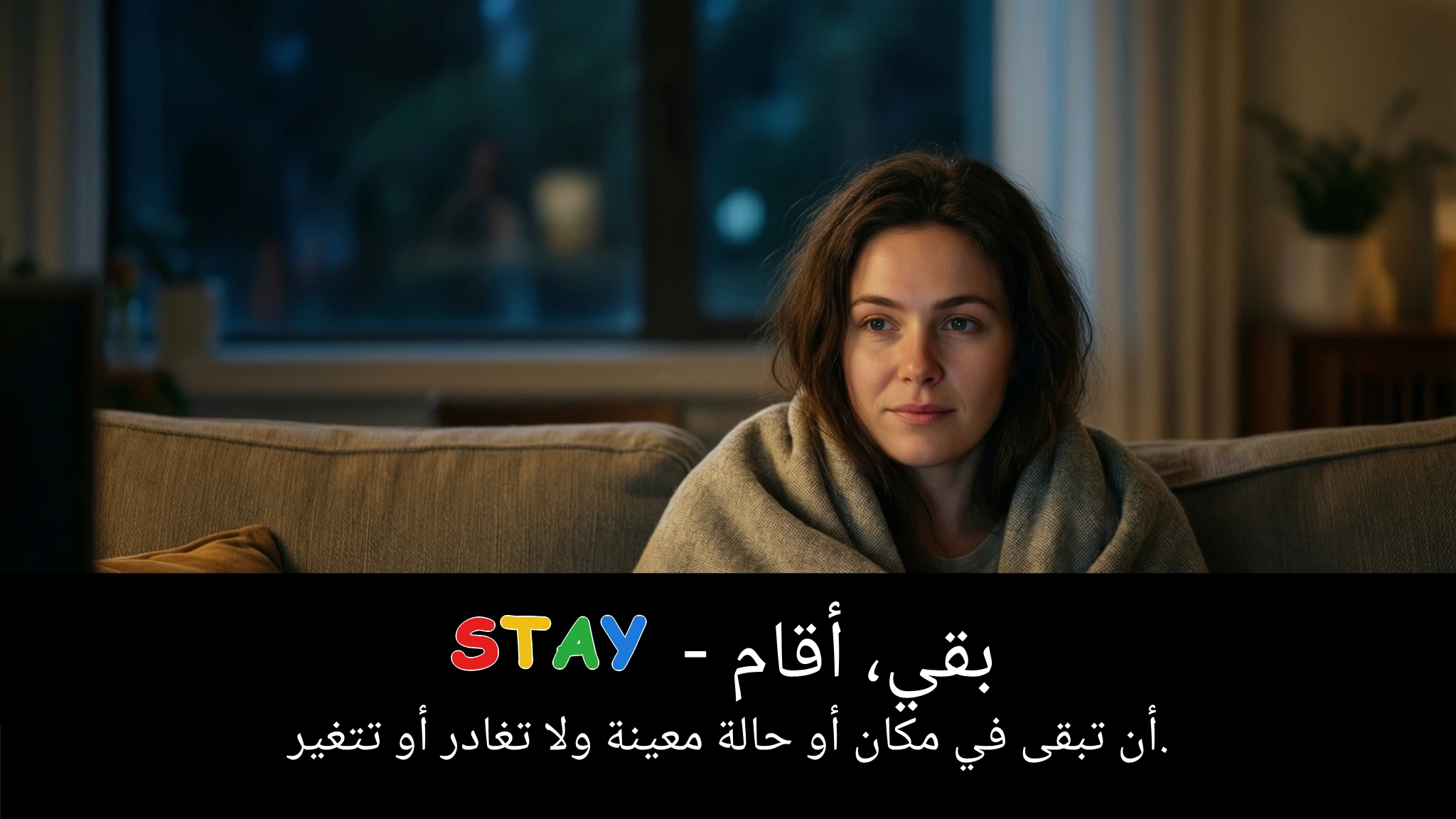 Arabic Illustration for stay